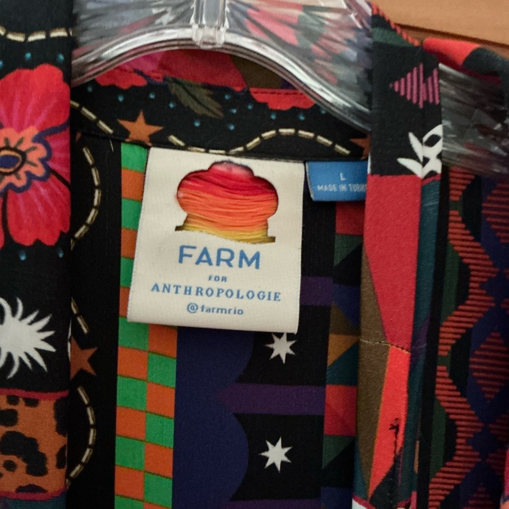 Farm Rio Maxi Multicolor Patterned Dress Large - Picture 2 of 5